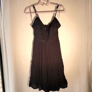 Love Tree Black Midi Blackless Lined Dress, Size: L